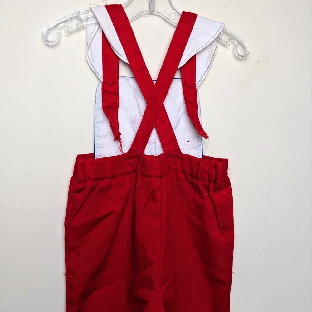 Vintage Health-Tex Sailboat Applique Nautical‎ Sailor Overalls 80s Toddler 2T